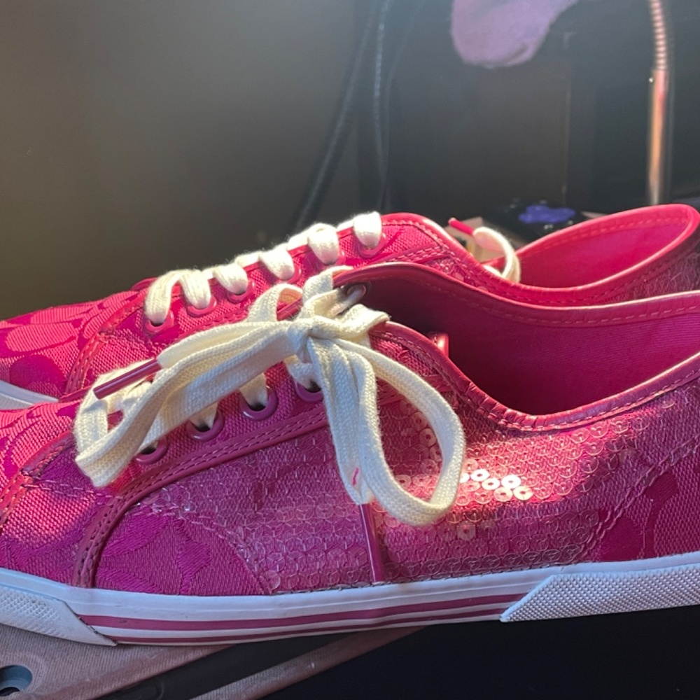 Coach Pink Sequins Sneakers - Picture 6 of 13